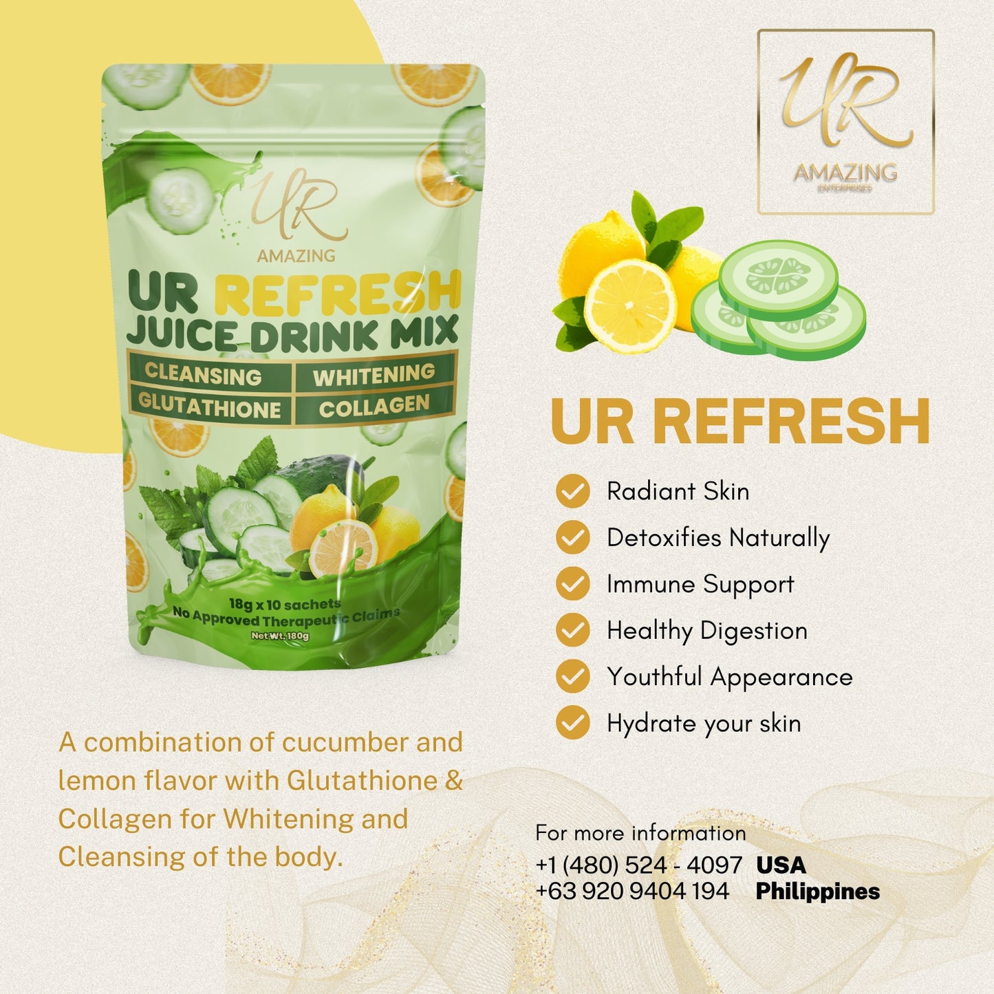 UR REFRESH Juice Drink Mix (18g x 10 sachets)