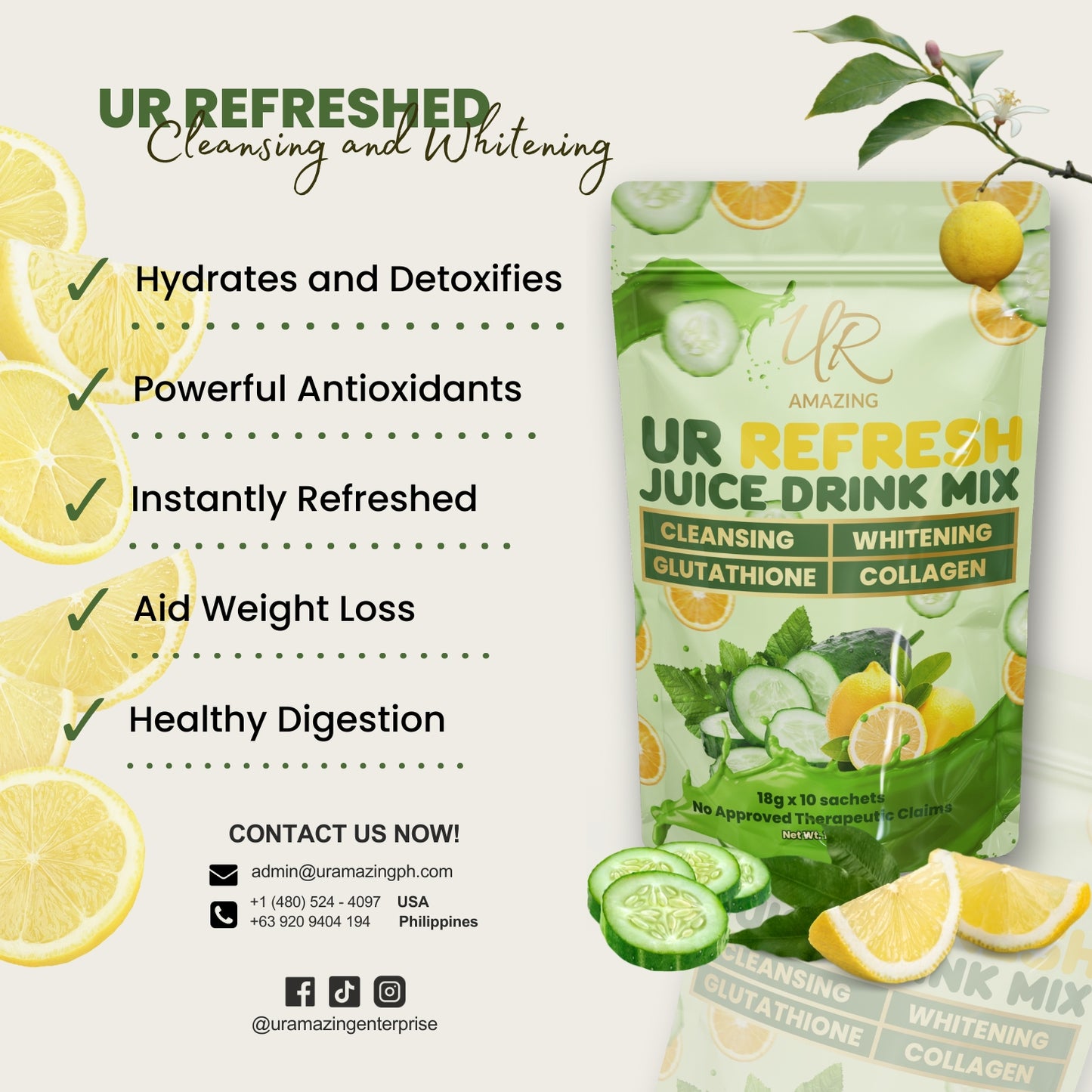 UR REFRESH Juice Drink Mix (18g x 10 sachets)